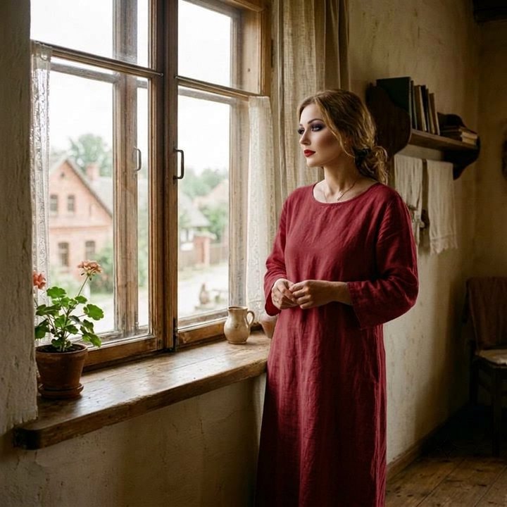 После: Сделай платье красным и добавь вечерний макияж
