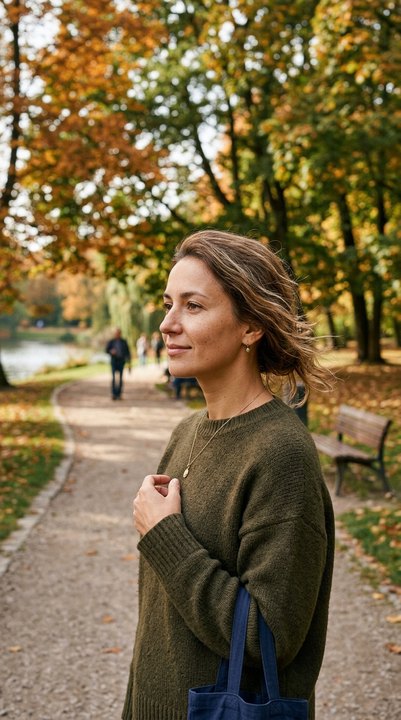 До: Лёгкая улыбка и взгляд в камеру